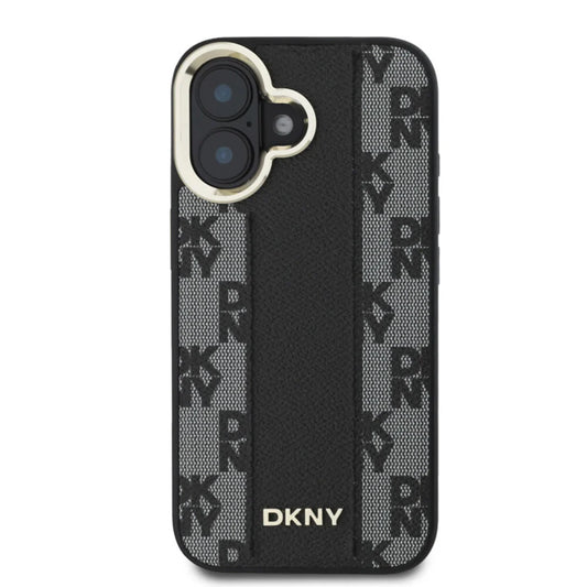 DKNY iPhone 16 Backcover hoesje Magsafe - Checkered Pattern - Zwart