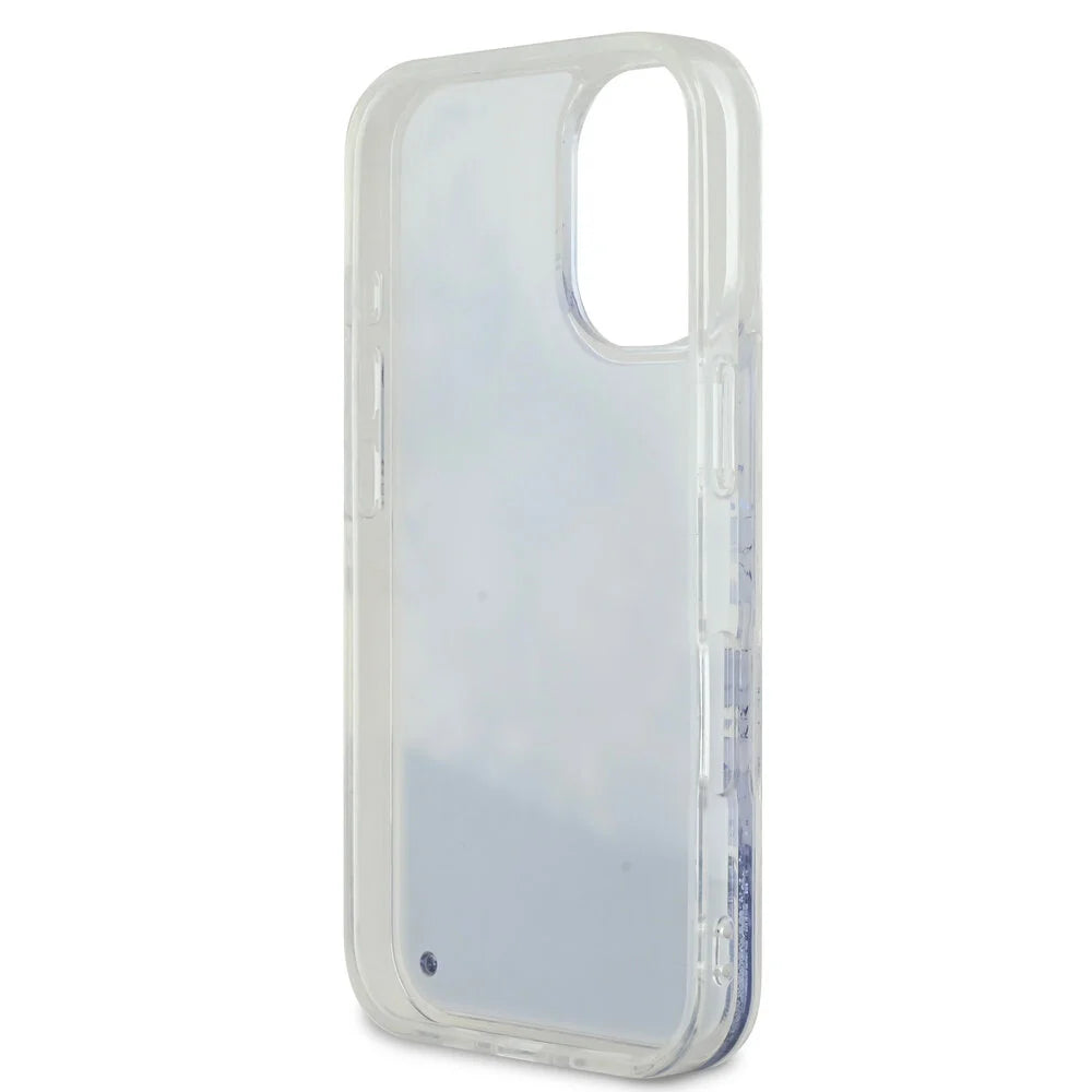 Guess iPhone 16 Backcover hoesje Magsafe Liquid Glitter - Paars
