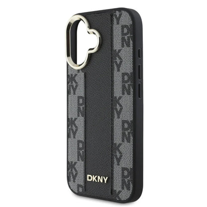DKNY iPhone 16 Backcover hoesje Magsafe - Checkered Pattern - Zwart