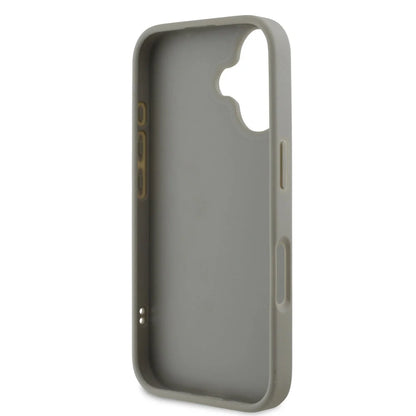 DKNY iPhone 16 Backcover hoesje PU Leather Quilted Stack Logo - Grijs