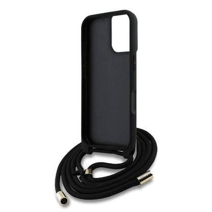 Guess iPhone 16 backcover hoesje crossbody 4G big logo zwart