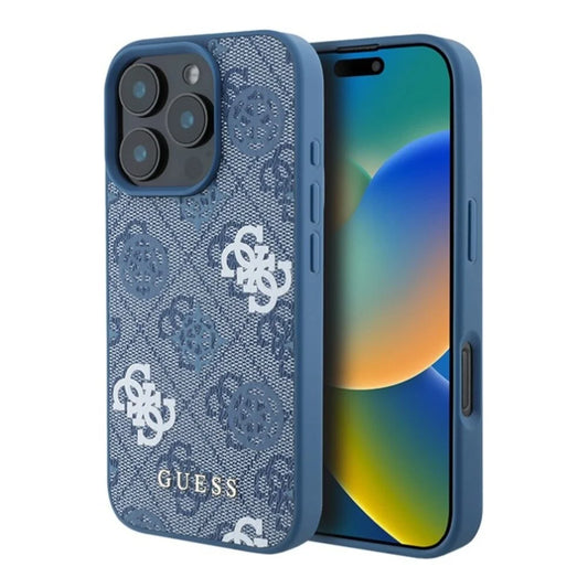 Guess iPhone 16 Backcover hoesje Magsafe - Peony on 4G - Blauw