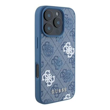 Guess iPhone 16 Backcover hoesje Magsafe - Peony on 4G - Blauw