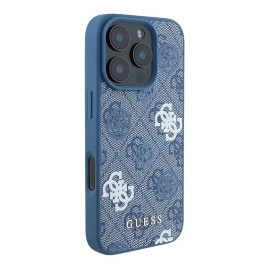 Guess iPhone 16 Backcover hoesje Magsafe - Peony on 4G - Blauw